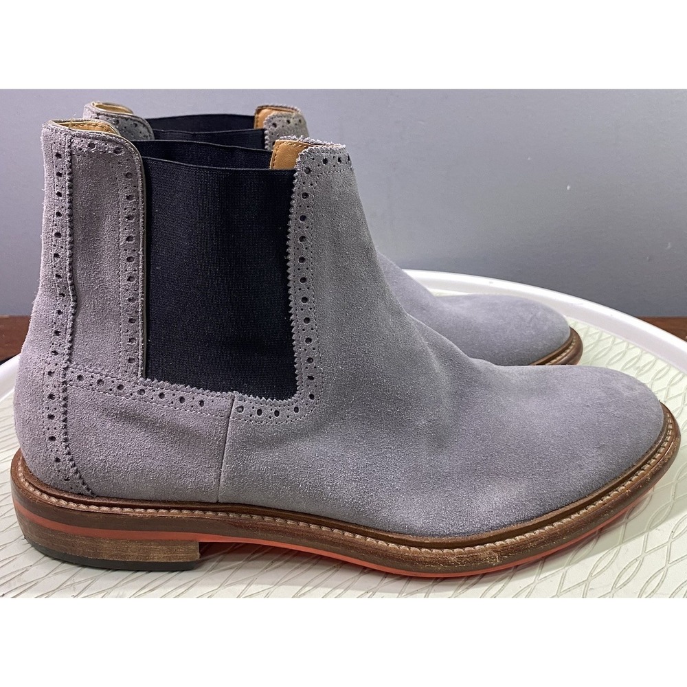 Barneys Of New York Men's Suede Leather Gray  Bootie‎ Ankle Boot Sz. 9 M Italy - Picture 4 of 11